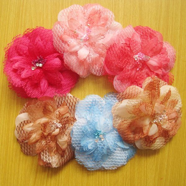 

selling diamond flower diy accessories for baby girl headbands hair clips girls corsage flower hair accessories pgraphy props, Slivery;white