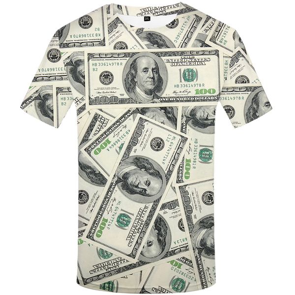 

dollar t shirt men money tshirts gothic 3d t-shirt funny t shirts hip hop tshirt cool mens clothing 2018 new summer top, White;black