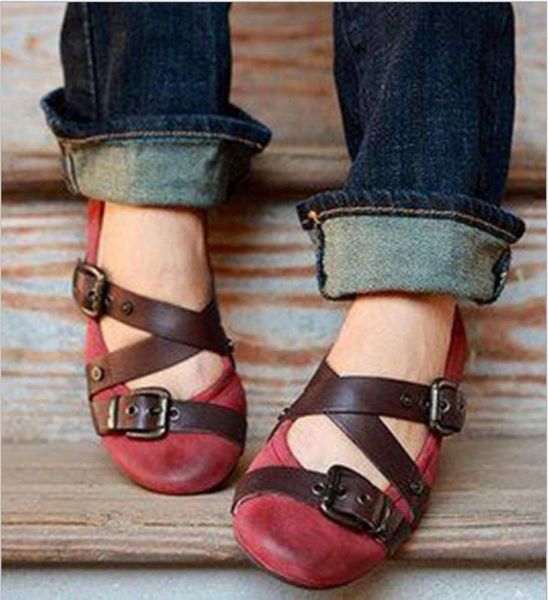 

women vintage flat bottom beach shoes sandals belt buckle shoes ankle sandals gladiator women casual beach, Black
