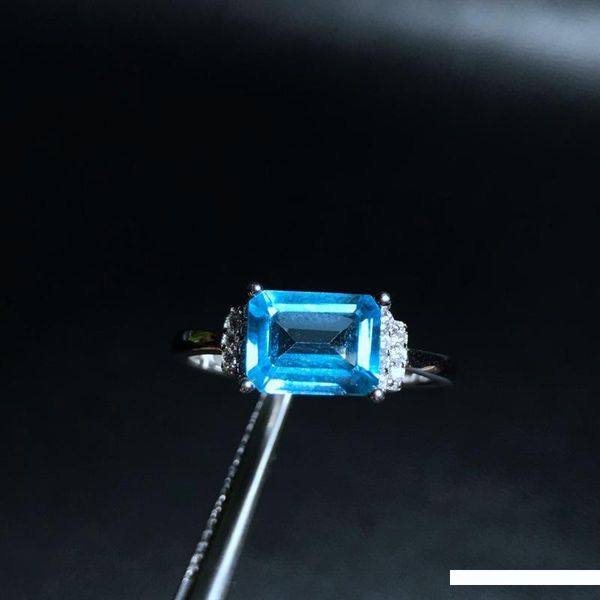 

exquisite blue z ring women silver ring natural gem 925 sterling silver good color birthday gift oval new year present, Golden;silver