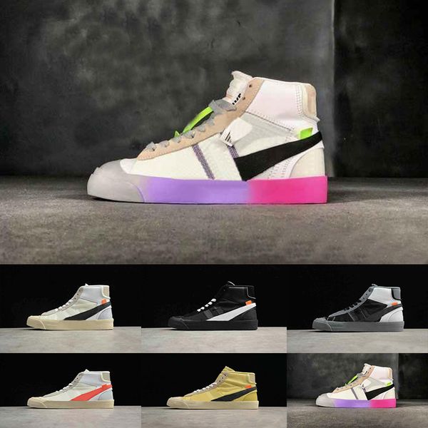 

2019 blazers sneakers serena williams queen mid sport shoe rainbow white spooky black all hallows eve vulcanized shoes designer boots
