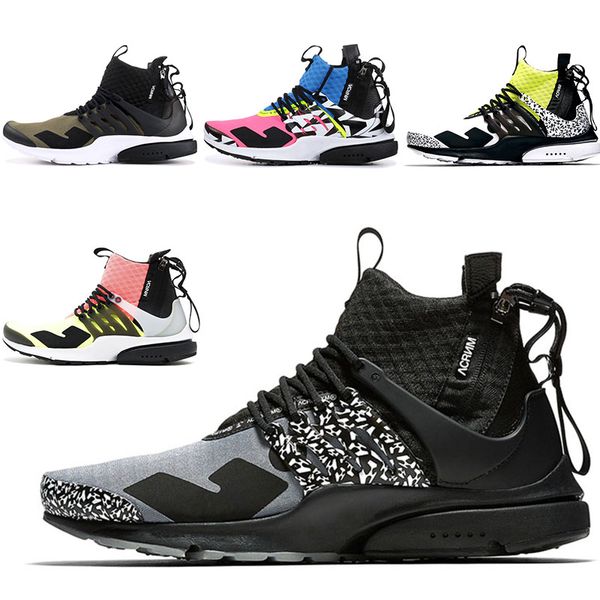 

2019 ale new brand presto mid black blue pink olive yellow gery acronym running designer shoes trainers men lava sport shoes 40-45, White;red