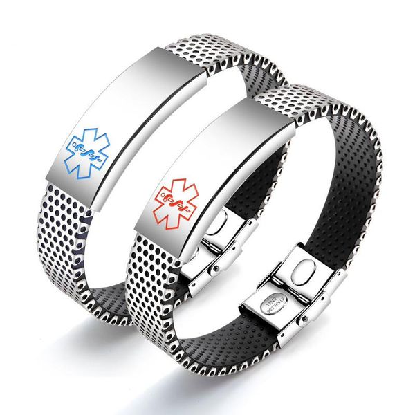 Custom Engraved Medical Alert Id Bracelet Personalized Men S