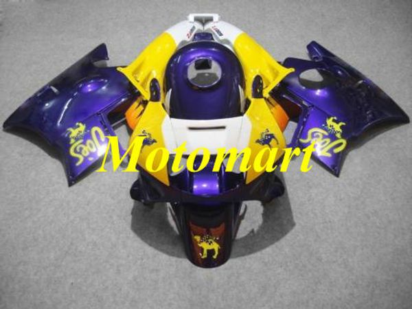 Kit de Carenagem para motocicleta para HONDA CBR600F2 91 92 93 94 CBR 600 F2 1991 1994 ABS Amarelo roxo Carenagens + presentes HF04