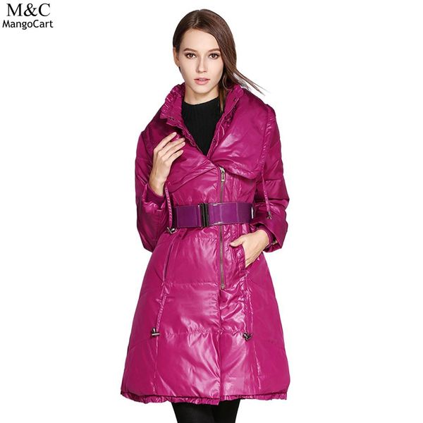 

fashion casual warm thicken belt pockets medium cotton slim jacket sleeve women coat causal long solid zipper front, Black