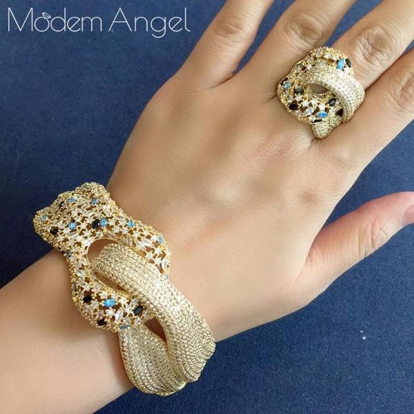 

modemangel famous winding cross geometry cubic zironia cz jewelry sets women wedding bridal bangle ring set, Silver