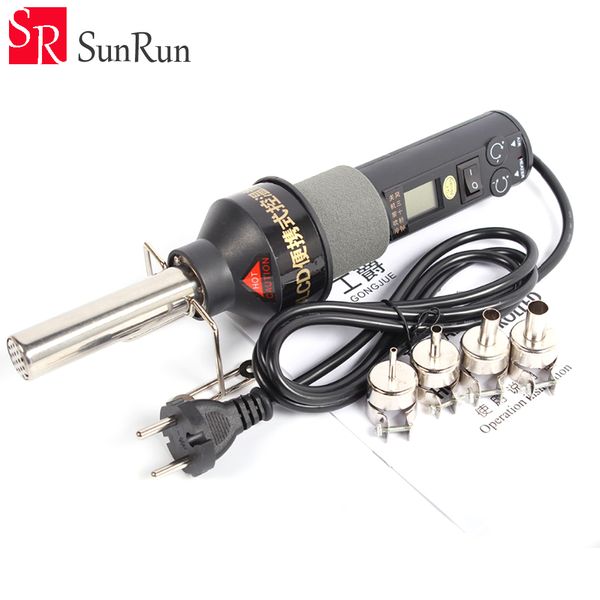 

450w lcd adjustable 450 degree electronic heat air gun desoldering soldering station ic smd bga rework 4 nozzle 8018 lcd