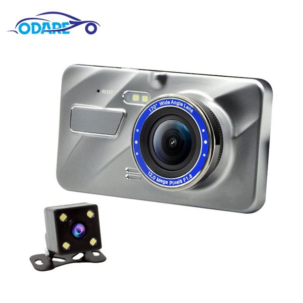 

odare full hd 1080p car dvr 4 inch ips screen car camera dual lens dash cam video recorder night vision g-sensor registrator