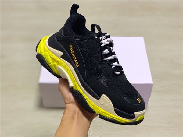 

fast delivery paris brand high version women's shoes luxury design platform casual men's shoes increase couples triple s sneakers, Black