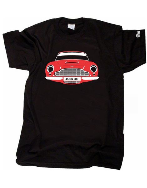 

aston martin мужская дизайнерская футболка custom htees t-shirt-aston martin db5 и db6, am выбирает цветную пластину автомобиля s-3xl, White;black