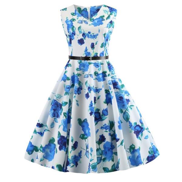 

0482 selling selling 2018 new style 50s fu gu qun hepburn wind printed slim fit expandable dress, Black;gray