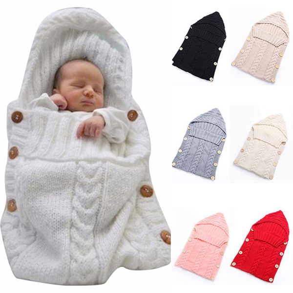 

newborn swaddle blanket baby wrap warm wool crochet knitted sleeping bags baby envelope sleepsacks sleeper for bedding stroller