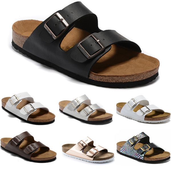 

arizona 2020 new summer beach cork slipper flip flops sandals women mixed color casual slides shoes flat 34-46, Black