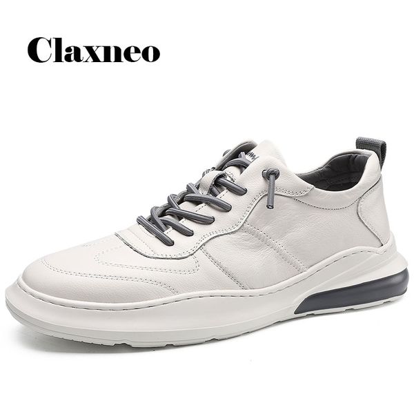 

claxneo man shoes fashion casual footwear male spring autumn leather sneakers clax men's walking footwear white shoe, Black