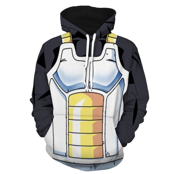 

мужские дизайнерские 3d поддельные двухсекционные с капюшоном цифровой печати dragon ball толстовка с длинным рукавом пара свитер, Black