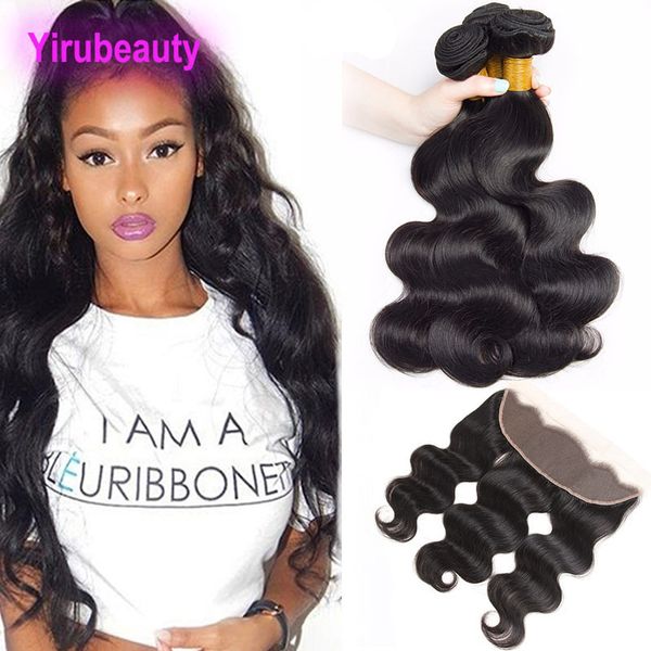 

peruvian unprocessed human hair body wave 4 bundles with 13x4 lace frontal baby hair straight hair 8-28inch 5pieces/lot, Black;brown