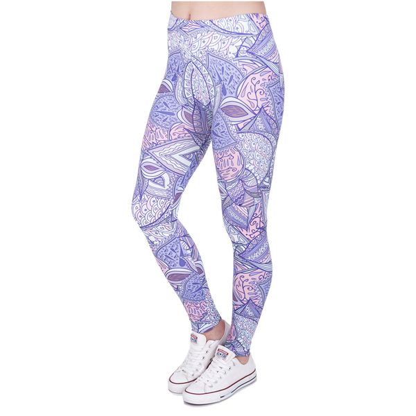 

woman legins aztec jungle 3d printing casual women legging high waist leggings, Black