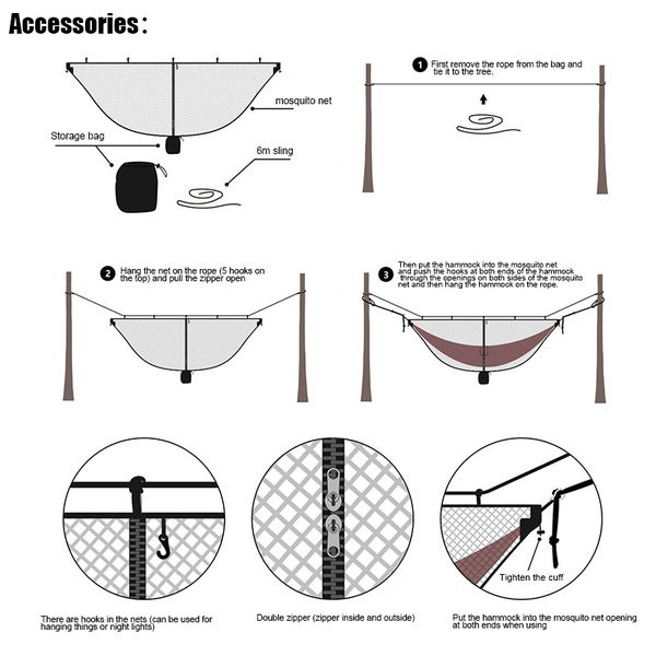 

portable double person hammock mosquito net for camping garden hunting travel sdf-ship