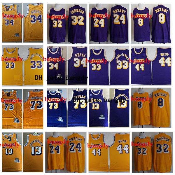 

vintage los angeles lakers shaquille o neal 44 jerry 32 earvin johnson 33 kareem rodman west nba stock basketball jerseys, Black;red