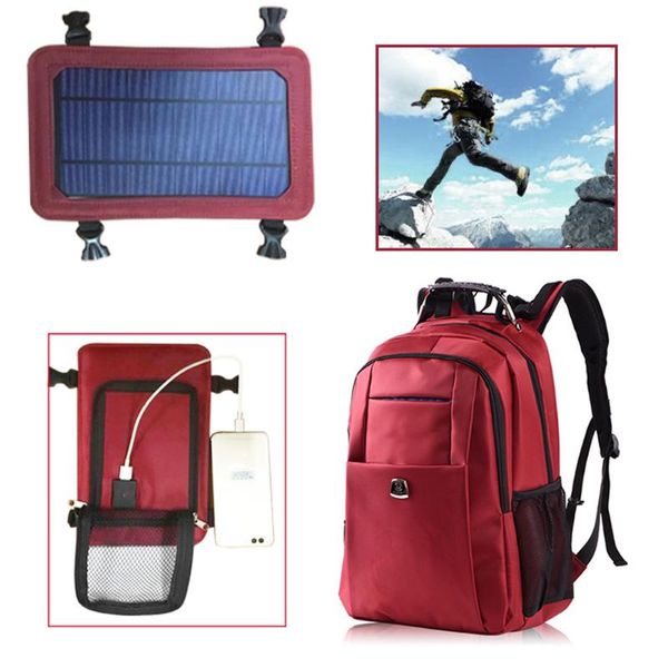 

solar power outdoor charging backpack with usb port waterproof breathable travel bag wear-resisting large capacity backpacks