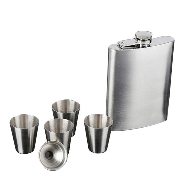 

stainless steel flat jugs russian spirits pots outdoor portable bottle household flat water bottle 9 ounce gift box