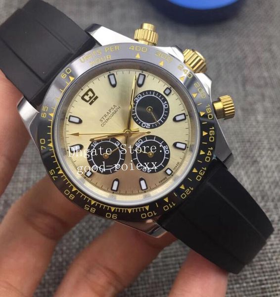 

men's ceramic bezel 2813 mechanical watch mens panda dial 116506 cosmograph sport watches men 116503 rubber superlative 116519 wristwat, Slivery;brown