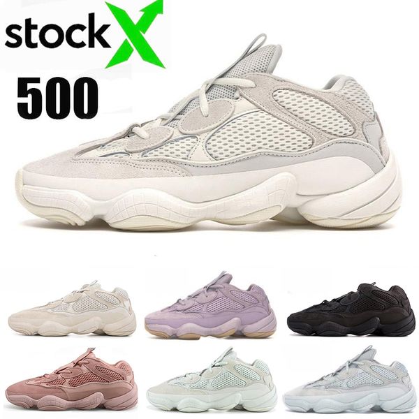 

2020 500 stone soft vision kanye west men women running shoes designer bone white salt super moon yellow blush sport sneaker, Black