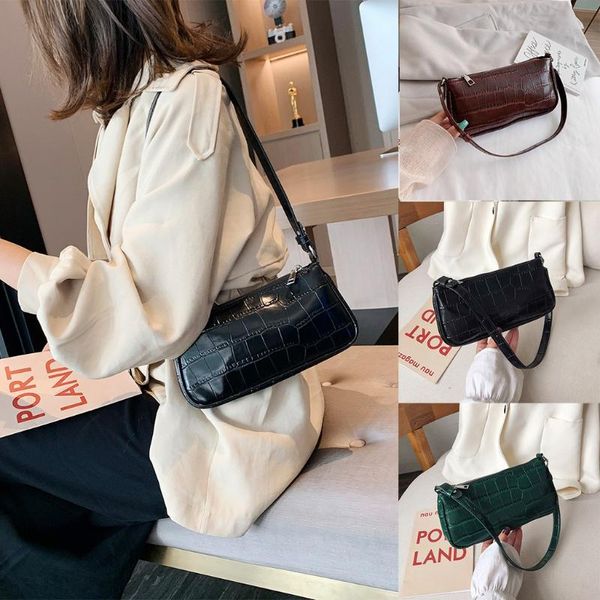 

retro handbag women crocodile leather shopping totes office ladies elegant solid colorshoulder bag bolsos de mujer#yl10