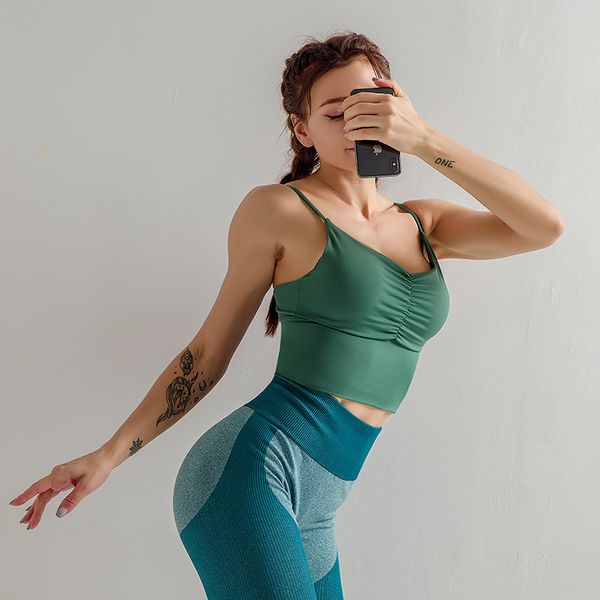 

taobo yoga bras women seamless high elastic sport push up crop fitness running gym camisole exercise underwear, White;red