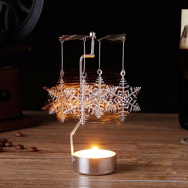 

christmas decoration spinning rotary metal carousel light candle holdercenter candlestick party decor