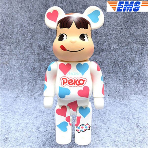 

28 inch bearbrick bb 1000% fujiya milk girl street art brian original fake be@rbrick gloomy art craft pvc action model toy box 70cm g382