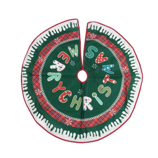 

90cm non-woven waterproof christmas tree skirt santa and snowman flower pattern lovely home decoration xmas tree skirts