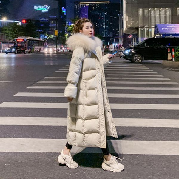 

cotton jacket new fashion wild loose coat women long paragraph over the knee winter down jacket winter black white