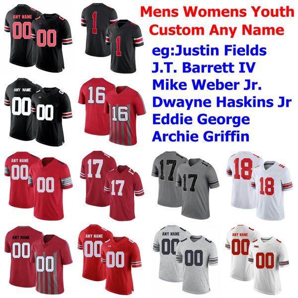 

ohio state buckeyes jerseys justin fields jersey elliott mike weber jr. eddie george j.k. dobbins college football jerseys custom stitched, Black