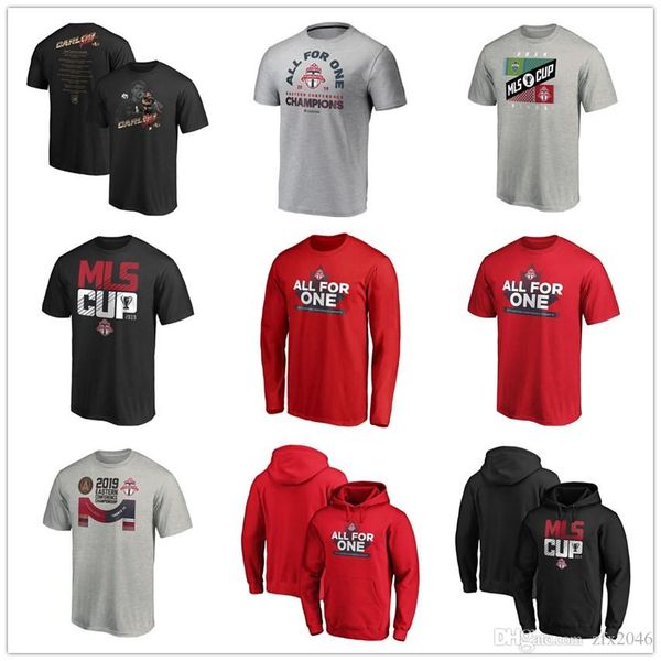 

toronto fc fanatics branded 2019 mls eastern conference champions t-shirts mes's soccer hoodie long sleeve fans tees printed, Black