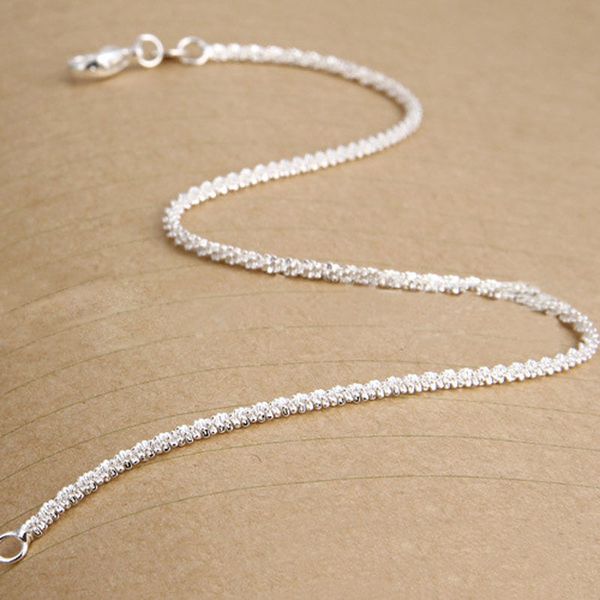 

anklets new women girls 925 sterling silver plated shining chain bracelet for foot jewelry gifts, Red;blue