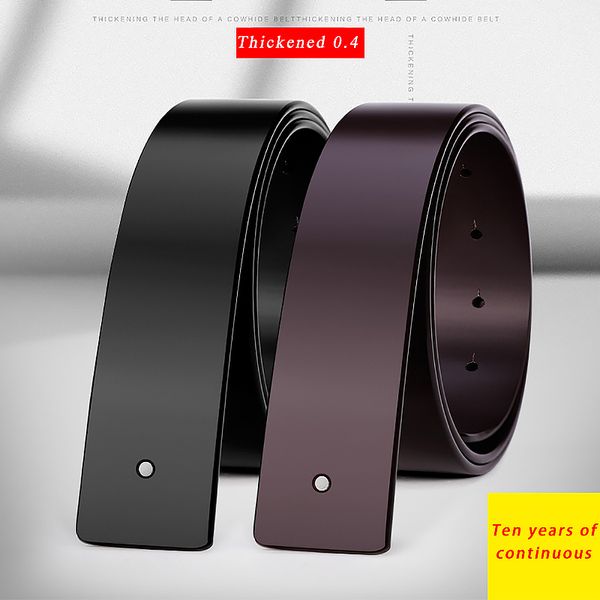 

luxury cow genuine men's leather trousers business belts men without buckle strap male jeans vintage belt strap male jeans 6083, Black;brown