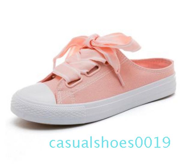 

qiaojingren women casual shoes 208 spring summer mesh shoes woman flats platform half slipper fashion breathable women sneakers c19, Black