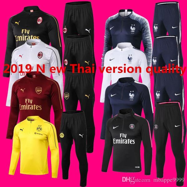 

2019 new ac milan track uit port wear uit 18 19 mbappe higuain dortmund jacket urvetement football hirt p g training pari occer jer ey