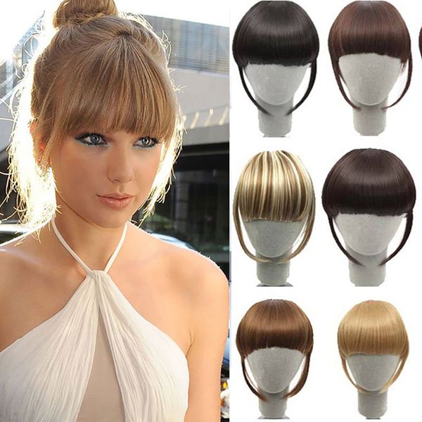 Synthetic Bangs False Fringe Clip In Hair Fringe Bangs Black Brown