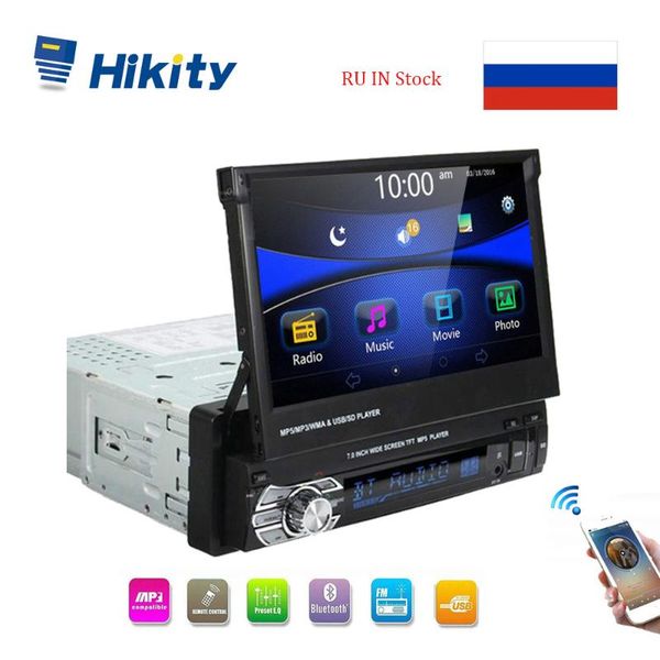 

hikity 1 din выдвижной автомобильный радиоприемник mp3-плеер 7 " hd универсальный автомобильный стерео радиоприемник с поддержкой bluetooth