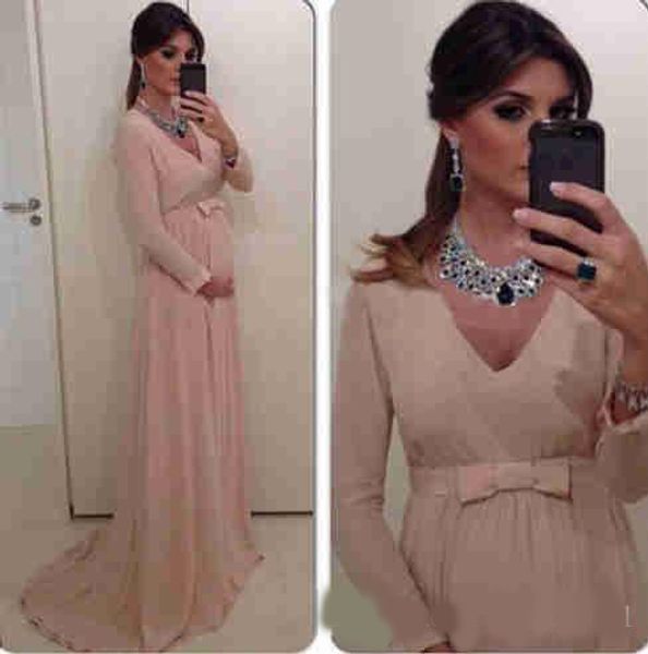

2020 chic elegant a-line mother of the bride dresses plus size sweep train maternity long sleeve chiffon summer pregnant bridal gowns, Black;red
