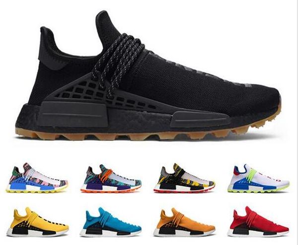 

2020 nmd human race hu pharrell williams men women running shoes black gum yellow nerd pale nude oreo mens trainers sports sneakers