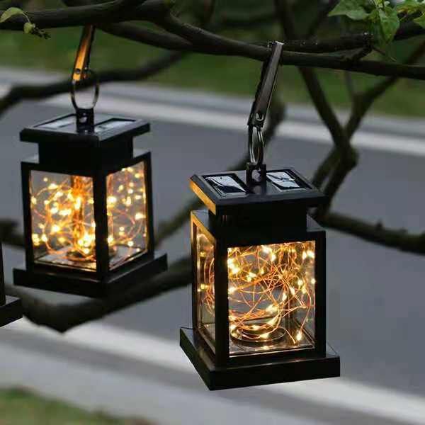 2019 Hanging Solar Lights Outdoor Lanterns Fairy String Dusk To Dawn Auto On Off For Garden Patio Yard Decor From
