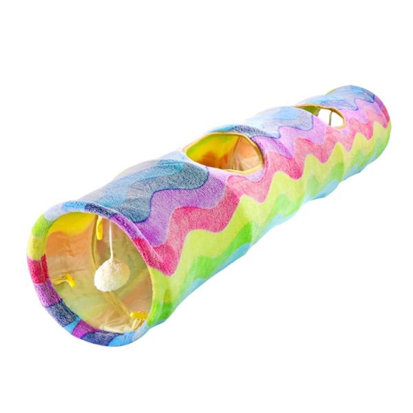 

durable and sturdy pet cat toy collapsible bag, cat toy activity fabric tunnel - 117x26x16cm