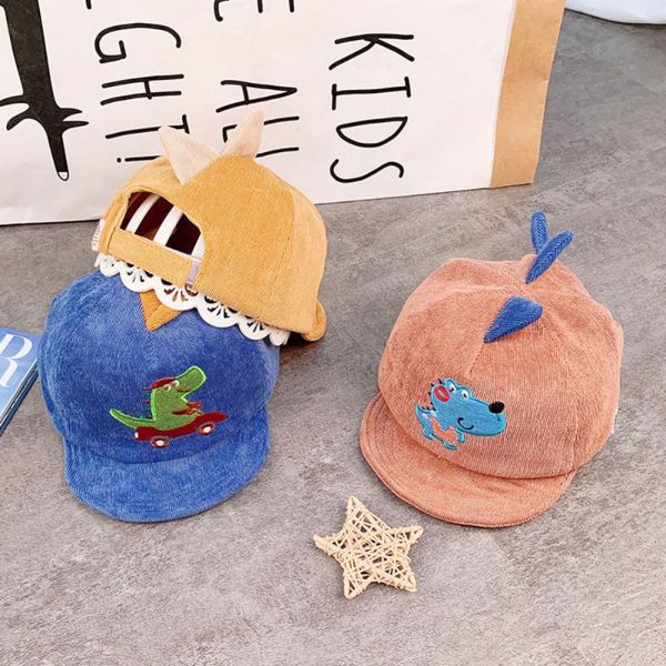 

winter autumn baby cartoon embroidery pattern cap baby kids boy adjustable baseball caps boys girl children casual hat, Yellow