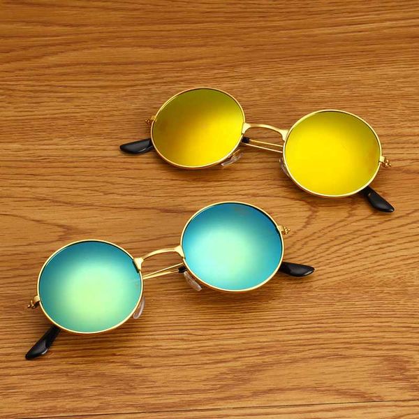 

7 стиль ретро классический vintage круглый вс очки круглый металлический каркас sunglasse для мужчин женщин унисекс мода