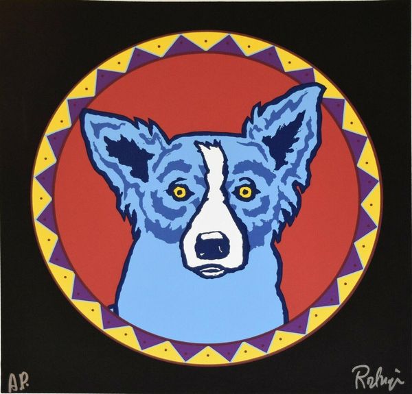 

a073 # джордж rodrigue голубой собаки big chief home decor ремесла / hd печати картина маслом на холсте wall art canvas картинки 200113