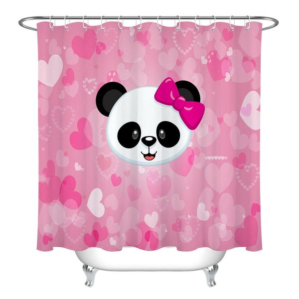 2019 Cute Panda Head With Pink Bow Durable Fabric Mold Proof
