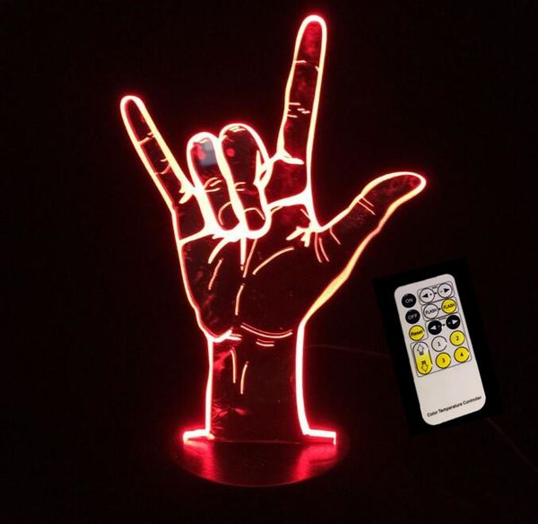 

3d acrylic usb night light bedroom creative i love you sign remote/touch control led table lamp child christmas birthday gift